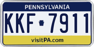 PA license plate KKF7911