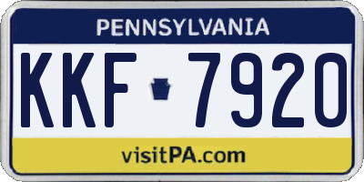 PA license plate KKF7920