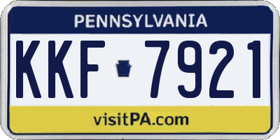 PA license plate KKF7921