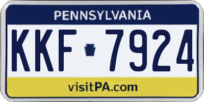 PA license plate KKF7924