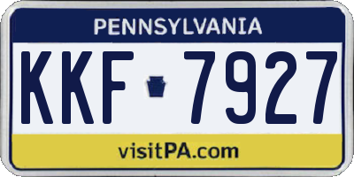 PA license plate KKF7927