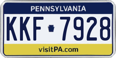 PA license plate KKF7928