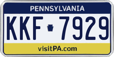 PA license plate KKF7929