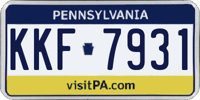 PA license plate KKF7931