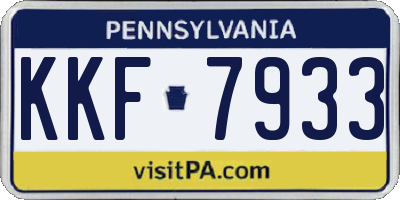 PA license plate KKF7933