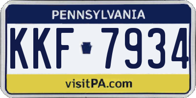 PA license plate KKF7934