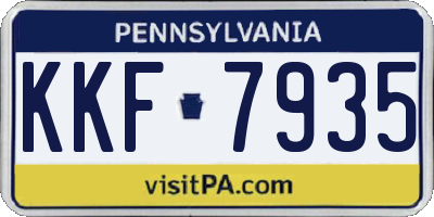 PA license plate KKF7935