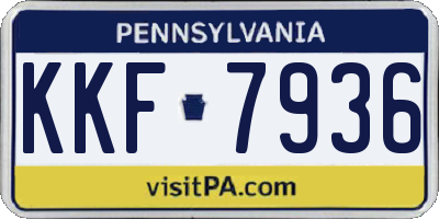 PA license plate KKF7936