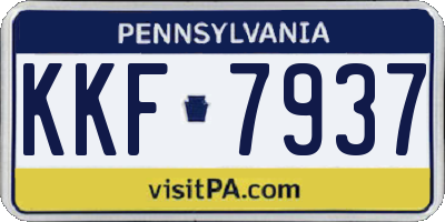 PA license plate KKF7937