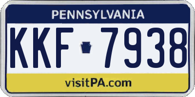 PA license plate KKF7938