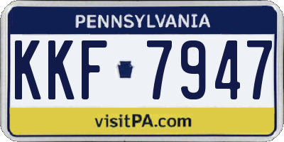 PA license plate KKF7947