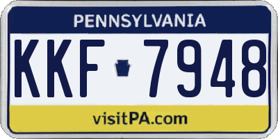 PA license plate KKF7948