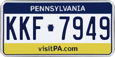 PA license plate KKF7949