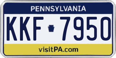 PA license plate KKF7950