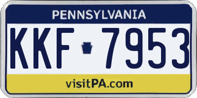 PA license plate KKF7953