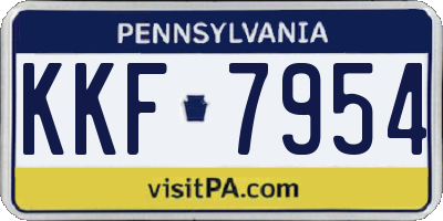 PA license plate KKF7954