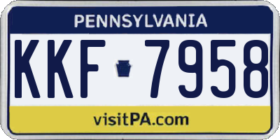 PA license plate KKF7958