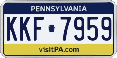 PA license plate KKF7959