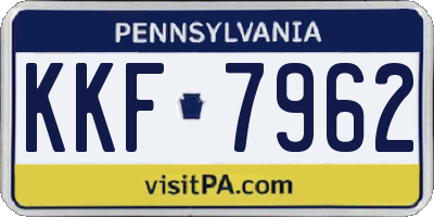 PA license plate KKF7962