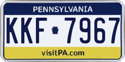 PA license plate KKF7967