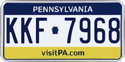 PA license plate KKF7968
