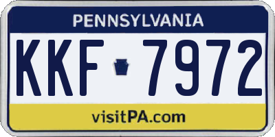 PA license plate KKF7972