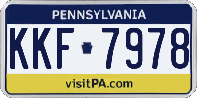 PA license plate KKF7978
