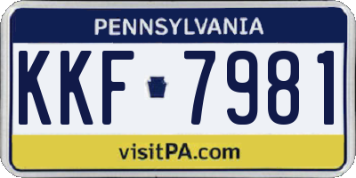 PA license plate KKF7981