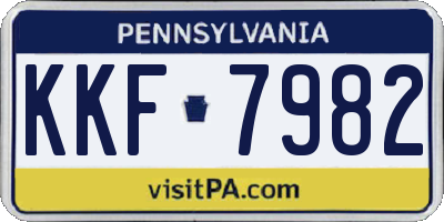 PA license plate KKF7982