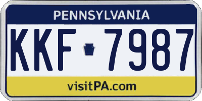 PA license plate KKF7987