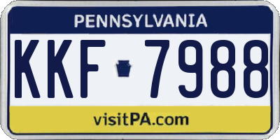 PA license plate KKF7988