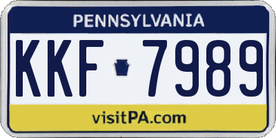 PA license plate KKF7989