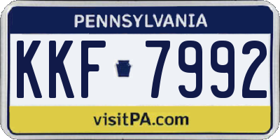 PA license plate KKF7992