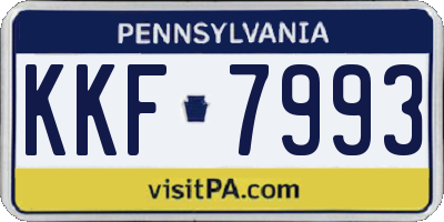 PA license plate KKF7993