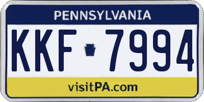 PA license plate KKF7994