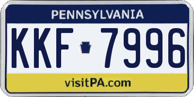 PA license plate KKF7996