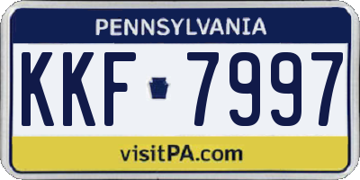 PA license plate KKF7997