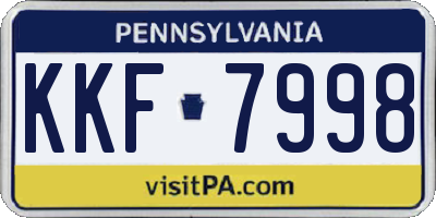 PA license plate KKF7998