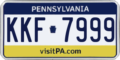 PA license plate KKF7999