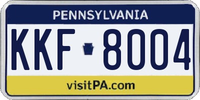 PA license plate KKF8004