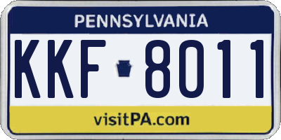 PA license plate KKF8011