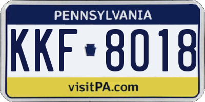 PA license plate KKF8018