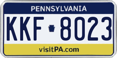 PA license plate KKF8023