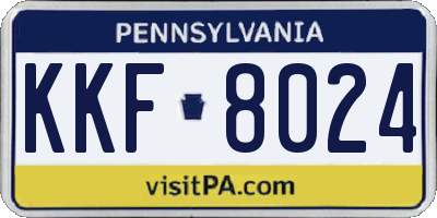 PA license plate KKF8024