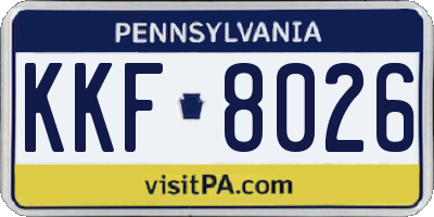 PA license plate KKF8026
