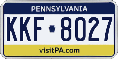 PA license plate KKF8027