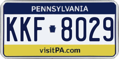 PA license plate KKF8029