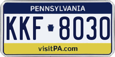 PA license plate KKF8030