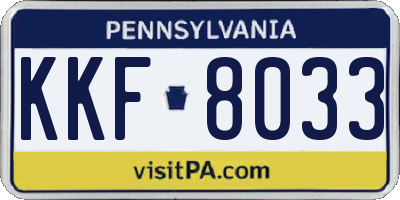 PA license plate KKF8033