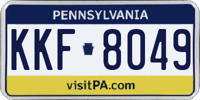 PA license plate KKF8049